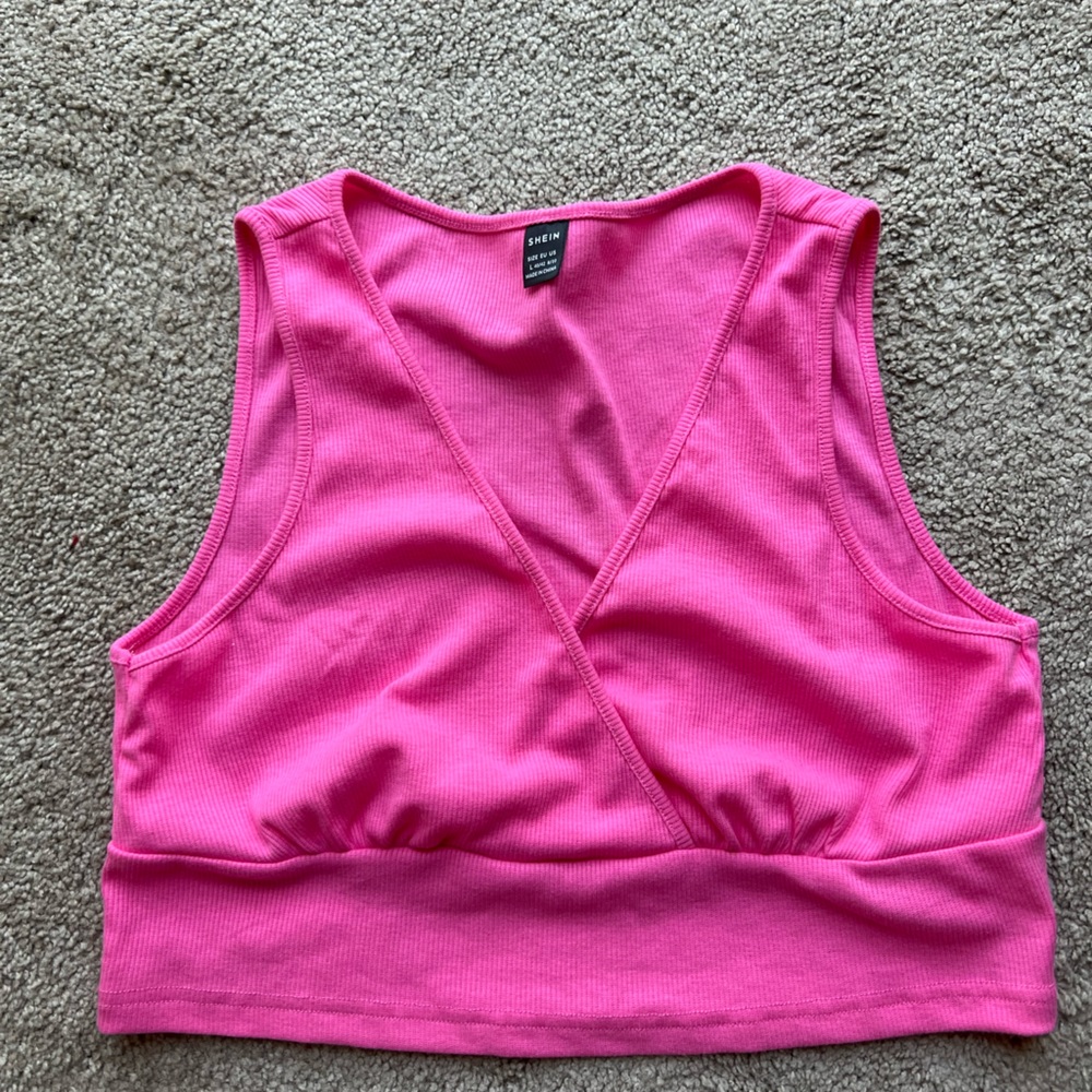 pink crop top